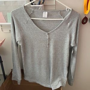 grey long sleeve button up